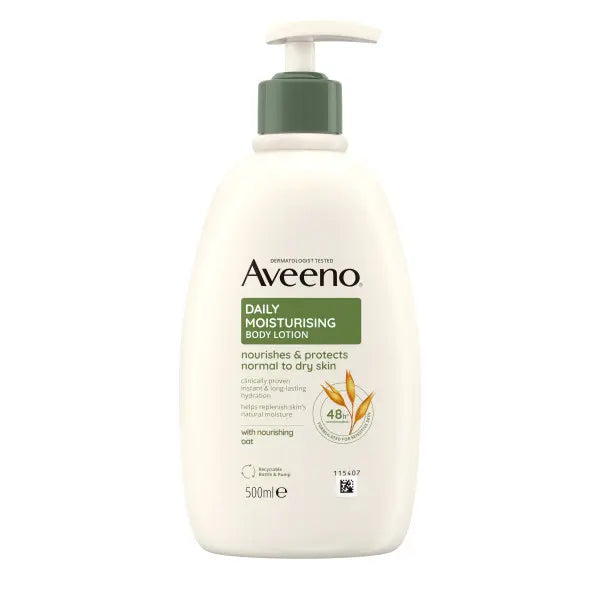 Aveeno Fragrance-Free Body Lotion Pump 500 ml – Illatanyagmentes Hidratáló Testápoló Száraz és Érzékeny Bőrre