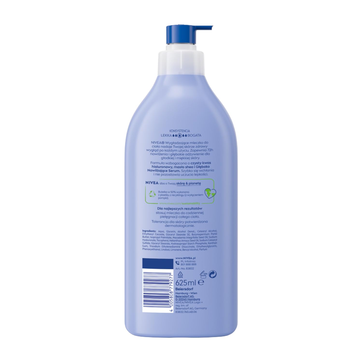 NIVEA 5 az 1-ben Testápoló Tej Shea Vajjal 625 ml – Intenzív Hidratálás és Hosszan Tartó Bőrápolás