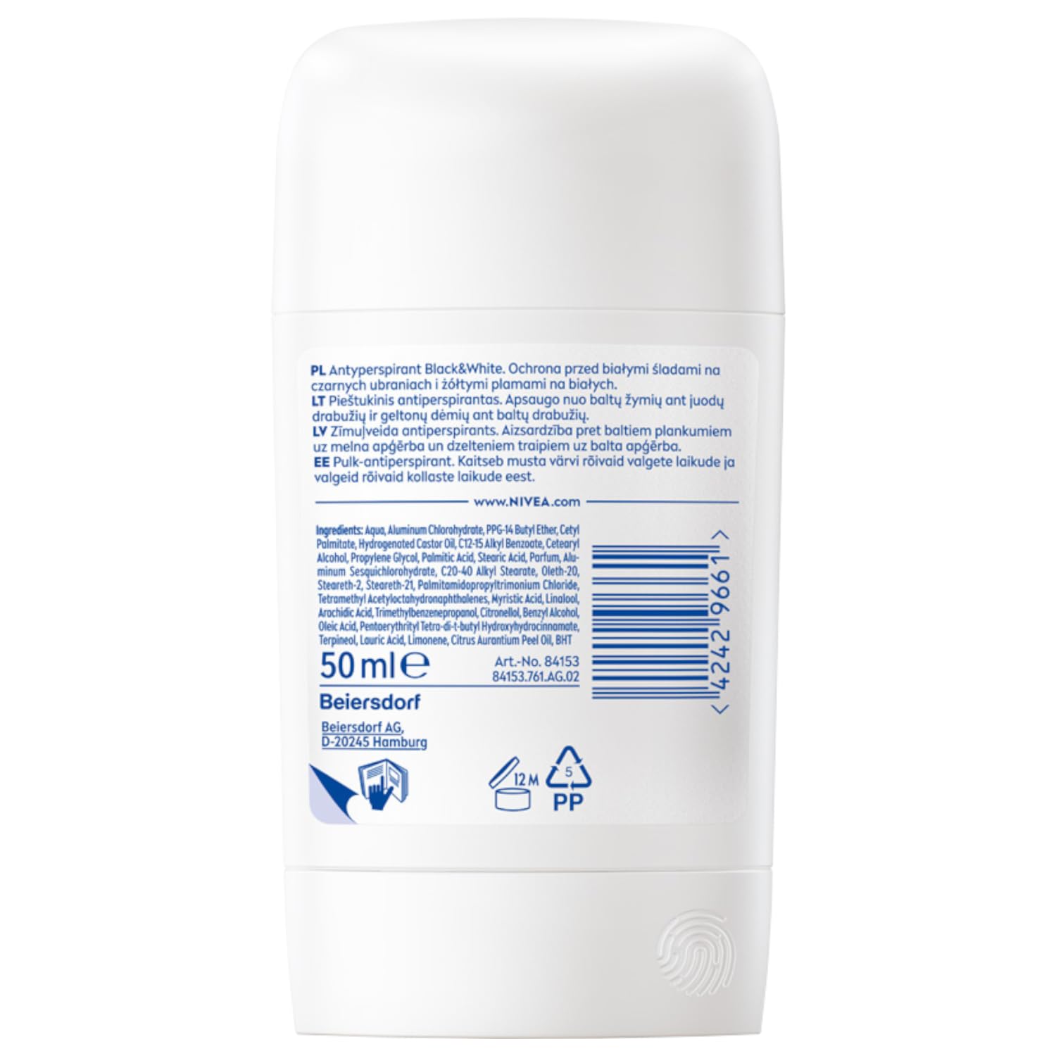NIVEA Black & White Invisible Clear 48H Izzadásgátló Nőknek 50 ml