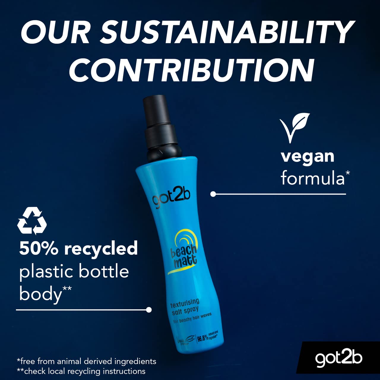 Schwarzkopf Got2b Beach Matte Salt Spray – Texturáló tengeri só spray kócos tengerparti hullámokra