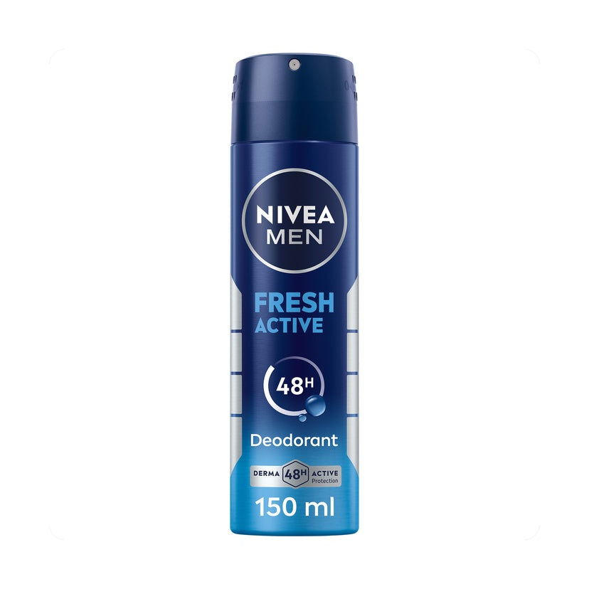 NIVEA MEN Fresh Active Izzadásgátló Spray 150 ml – Frissesség és 48 órás Védelem Férfiaknak