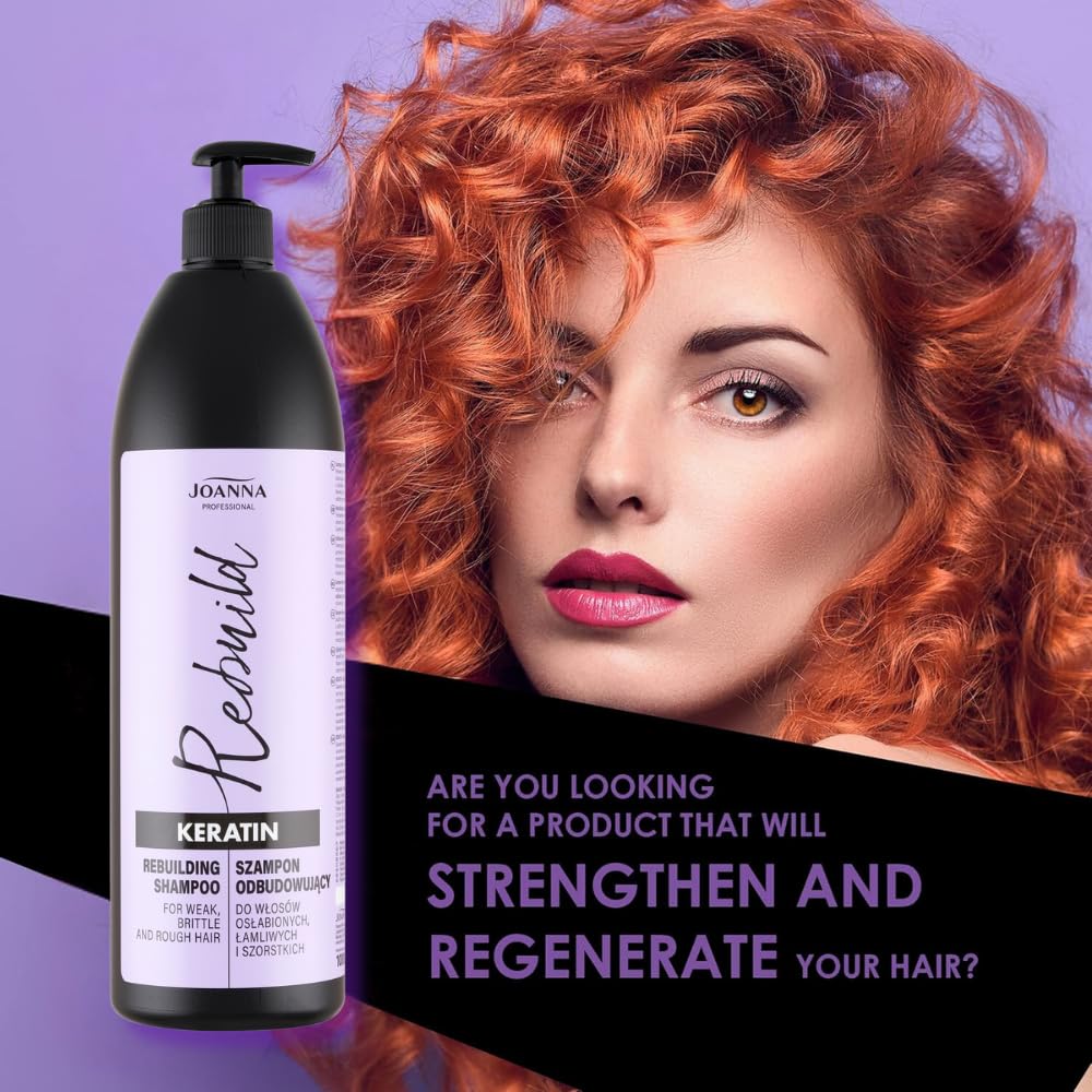 Joanna Professional Keratin Reconstructing Sampon 1000 ml – Keratinos Regeneráló Sampon Sérült és Töredezett Hajra
