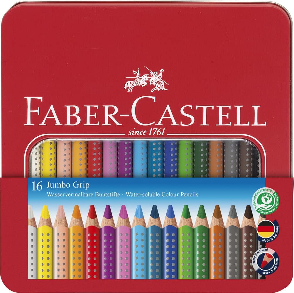 Faber‑Castell Jumbo Grip Colour Pencils Tin - 16 Colors