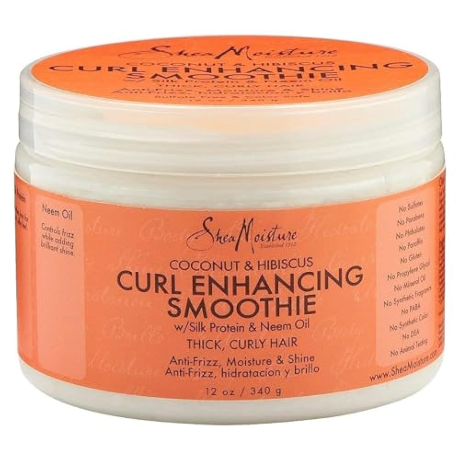 SheaMoisture Coconut & Hibiscus Hajbalzsam Göndör Hajra 340 ml – Hidratáló és Göndörséget Kiemelő Kondicionáló