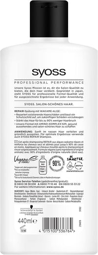 Syoss Repair Hajbalzsam Száraz és Sérült Hajra 440 ml – Intenzív regenerálás és hidratálás