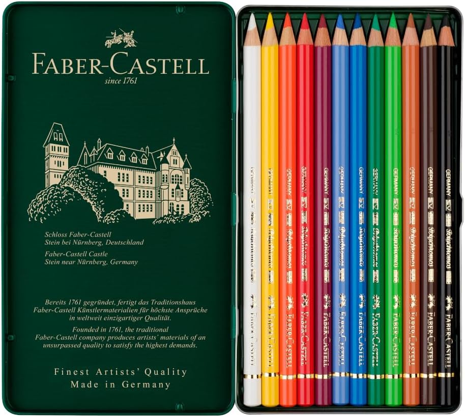 Faber-Castell Polychromos 12-Color Pencils (Model 110012)