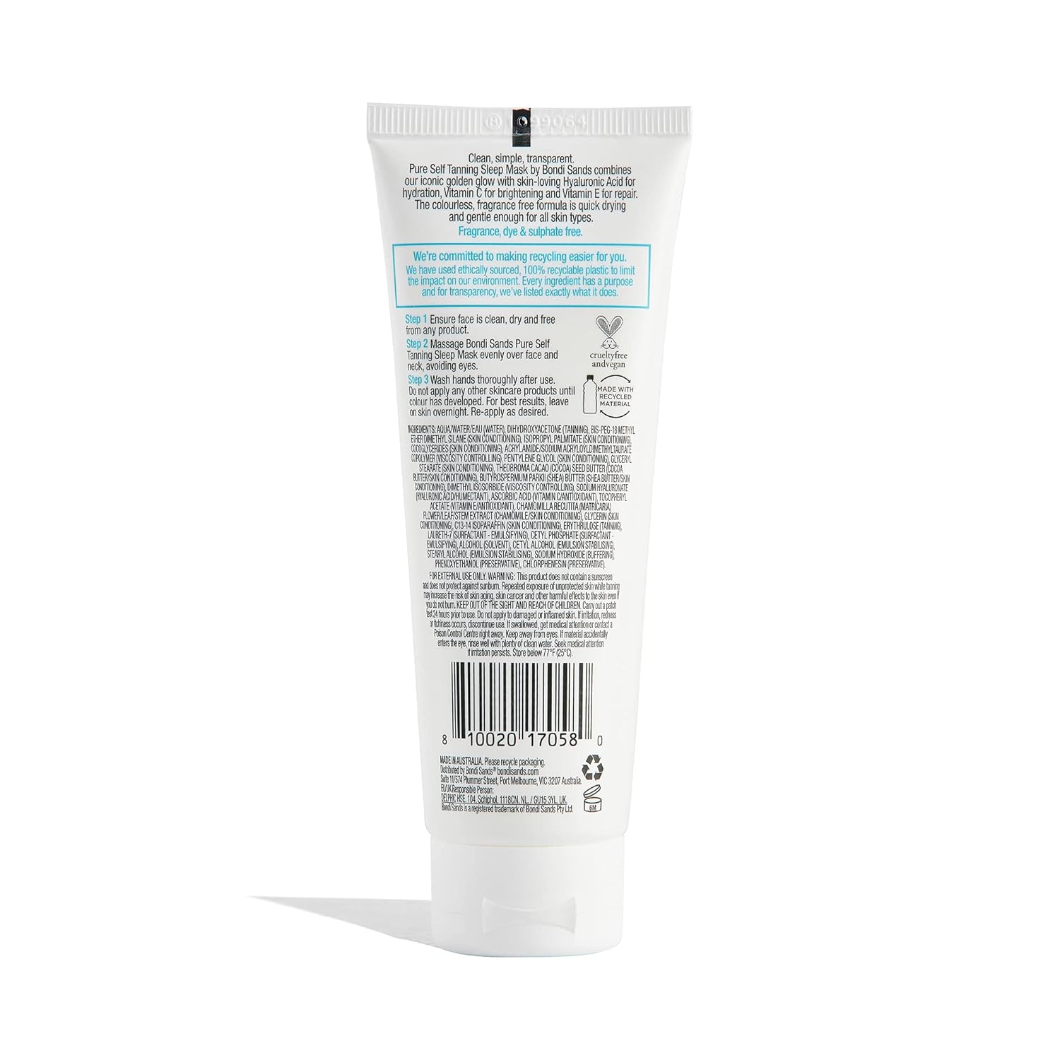 Bondi Sands Pure Tanning alvásmaszk - 75ml