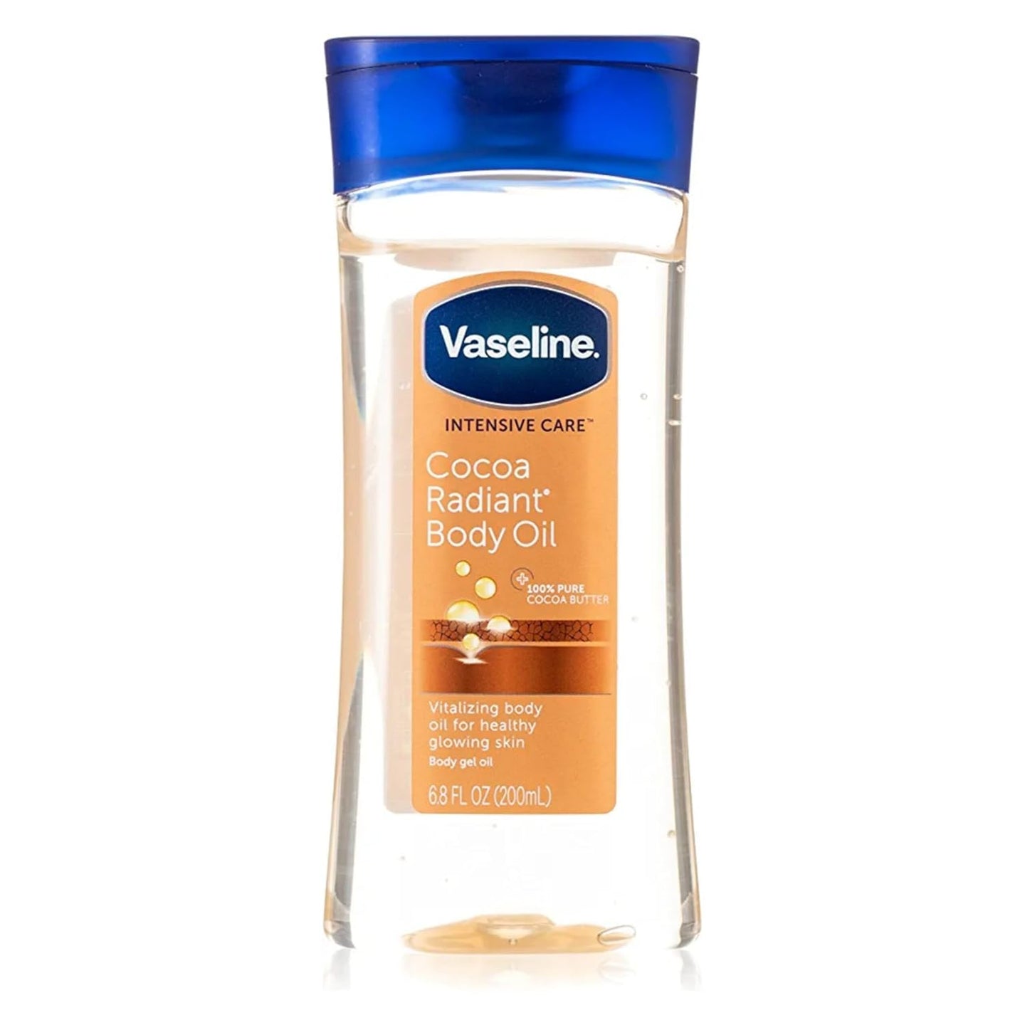 Vaseline Cocoa Radiant testápoló gélolaj 200ml – Mélyhidratáló gél kakaóvajjal a sima, ragyogó bőrért