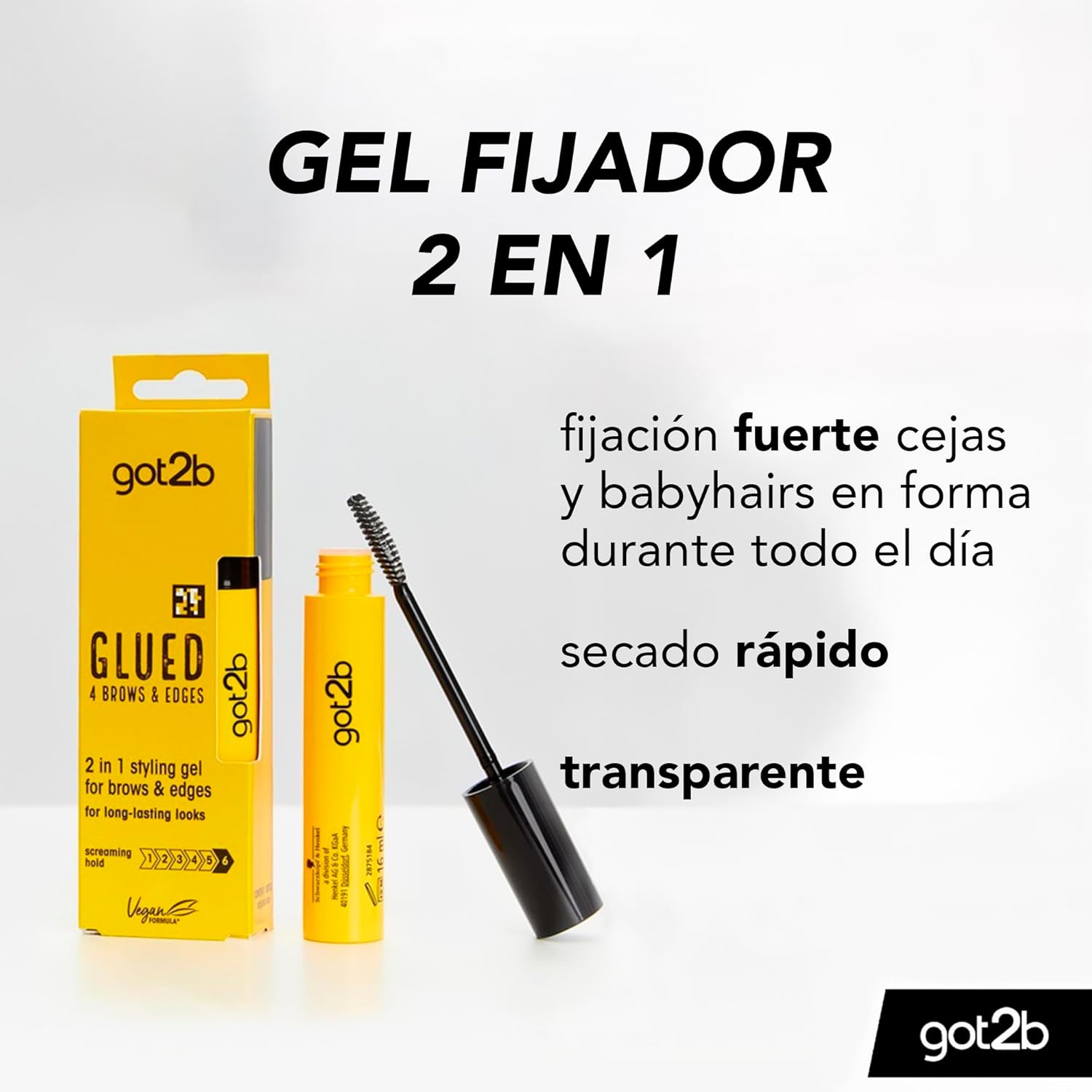 Got2b Brow &amp; Baby Hair Gel 16ml – Szemöldökfixáló gél rost ecsettel a hosszan tartó tartásért és természetes végeredményért