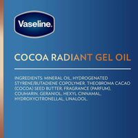 Vaseline Cocoa Radiant testápoló gélolaj 200ml – Mélyhidratáló gél kakaóvajjal a sima, ragyogó bőrért