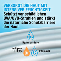 Neutrogena Hydro Boost Aqua Fluid SPF 25 könnyű arckrém hialuronsavval és C-vitaminnal, nem zsíros hidratáló, arcápoló a ragyogó arcbőrért 50 ml