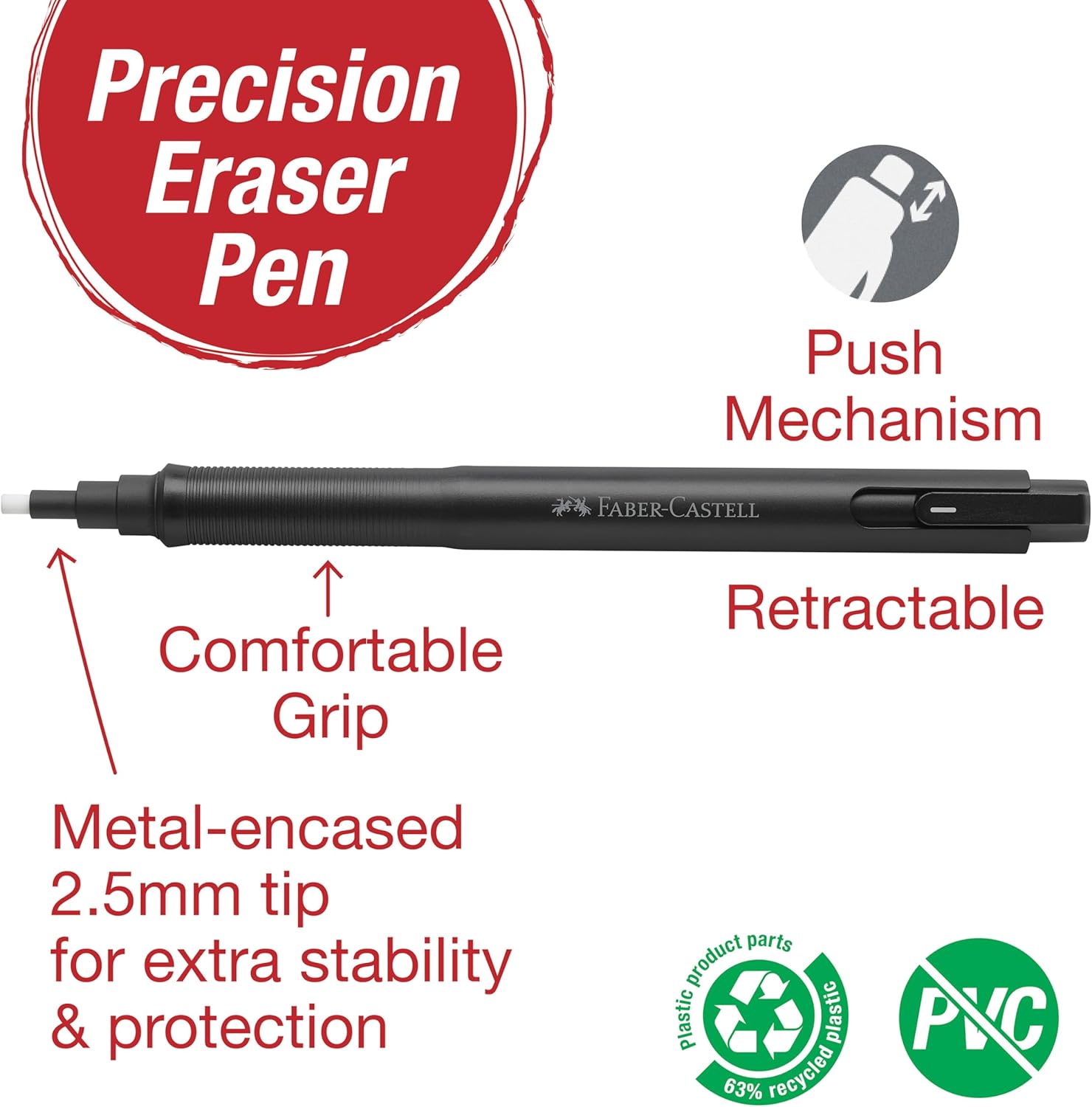Faber‑Castell Automatic Precision Eraser with 4 Inserts