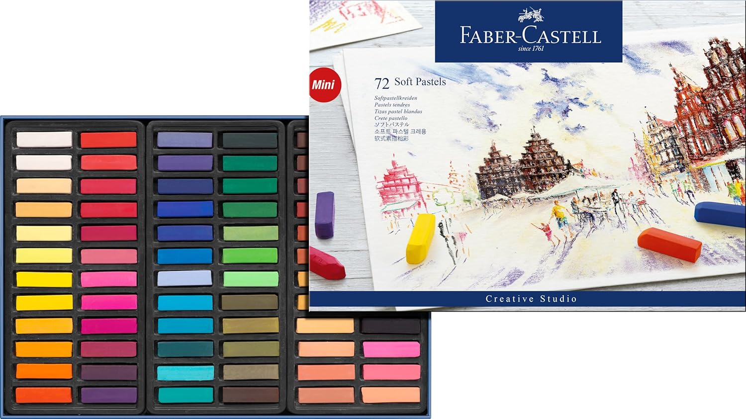 Faber-Castell Creative Studio Soft Pastels, 48 Half Sticks (Multicoloured Set)