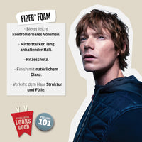 AMERICAN CREW Fibre Foam 200ml Hajformázó hab férfiaknak Közepes tartású hajtermék Hajformázó termék struktúra, volumen és természetes fényért hővédelemmel