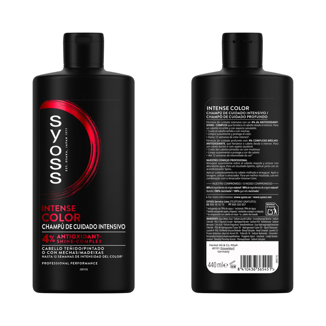 Syoss Intense Color Protection Sampon 440 ml – Színvédő sampon festett hajra, hosszan tartó élénk hajszín