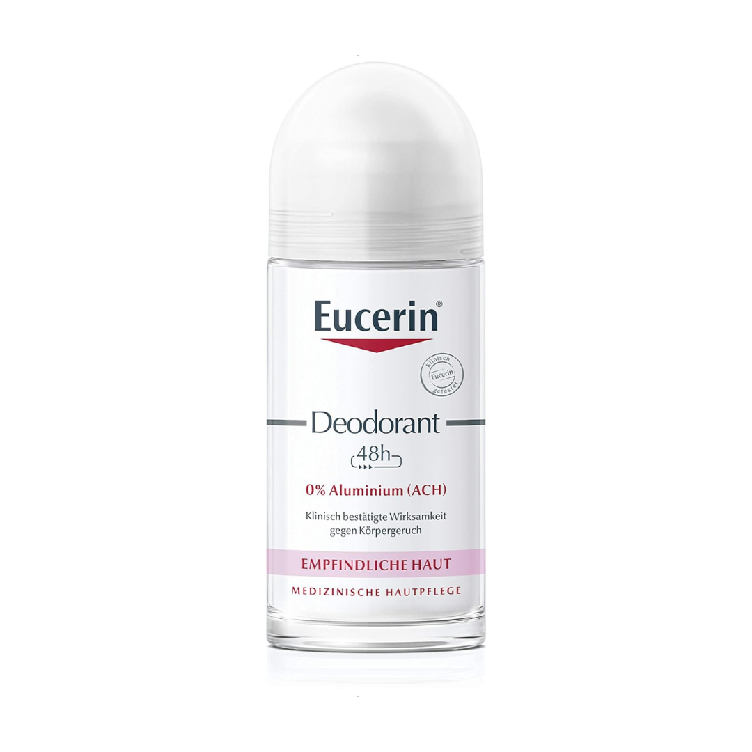 Eucerin Sensitive Skin Roll-On dezodor 0% alumínium • Klinikailag bizonyított 24-48 órás szagvédelem • Alkohol- és illatmentes – 50 ml