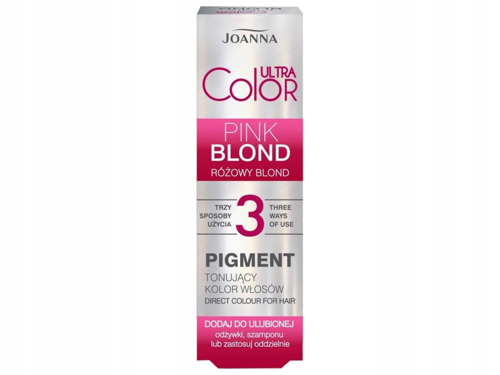 Joanna Ultra Color Color Enhancer Pigment Pink Blonde Hair 100 ml – Rózsaszín Árnyalatfelfrissítő Szőke Hajra
