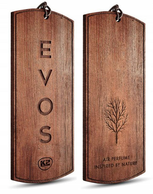 K2 EVOS Wood Scented Air Freshener – Prémium Fa Autóillatosító Hosszan Tartó Illattal
