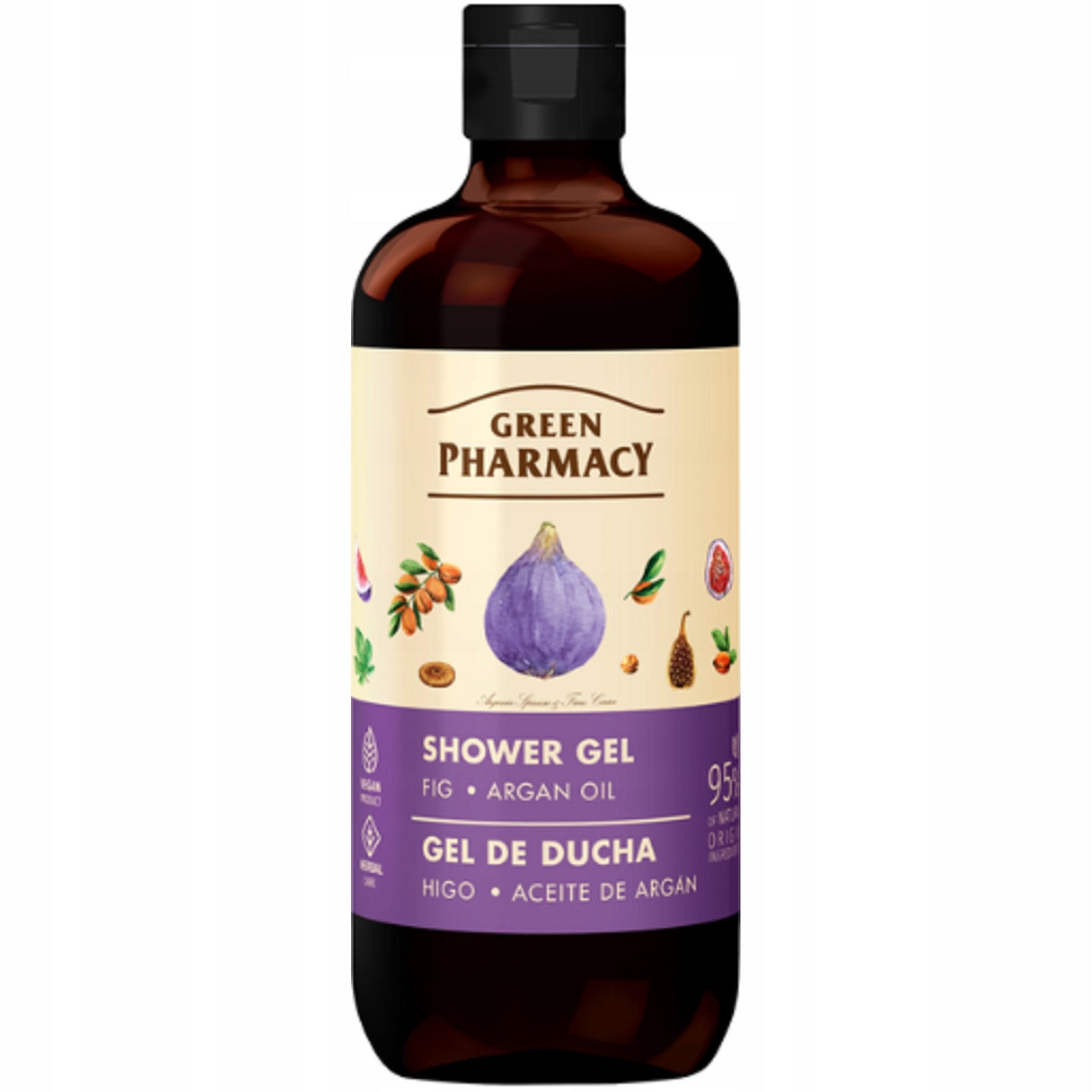 Green Pharmacy Fig & Argan Oil Tusfürdő 500 ml – Hidratáló és Tápláló Zuhanygél