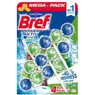 Bref Power Active 3x50 g – WC Illatosító és Tisztító Blokk
