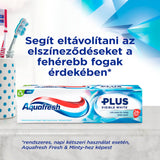 Aquafresh Plus Visible White Fogkrém Fluoriddal 75 ml – Látható Fehérítés és Mélytisztítás