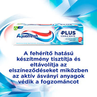 Aquafresh Plus Visible White Fogkrém Fluoriddal 75 ml – Látható Fehérítés és Mélytisztítás